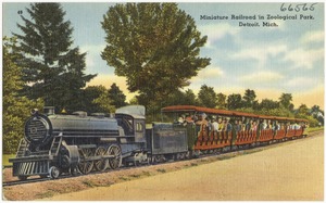 Miniature railroad in Zoological Park, Detroit, Mich.