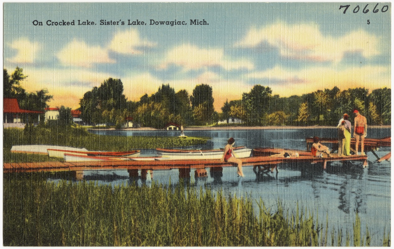 On Crocked Lake, Sister's Lake, Dowagiac, Mich. Digital Commonwealth