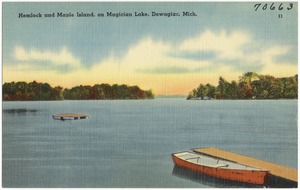 Hemlock and Maple Island, on Magician Lake, Dowagiac, Mich.