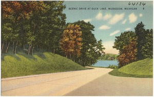 Scenic drive at Duck Lake, Muskegon, Michigan
