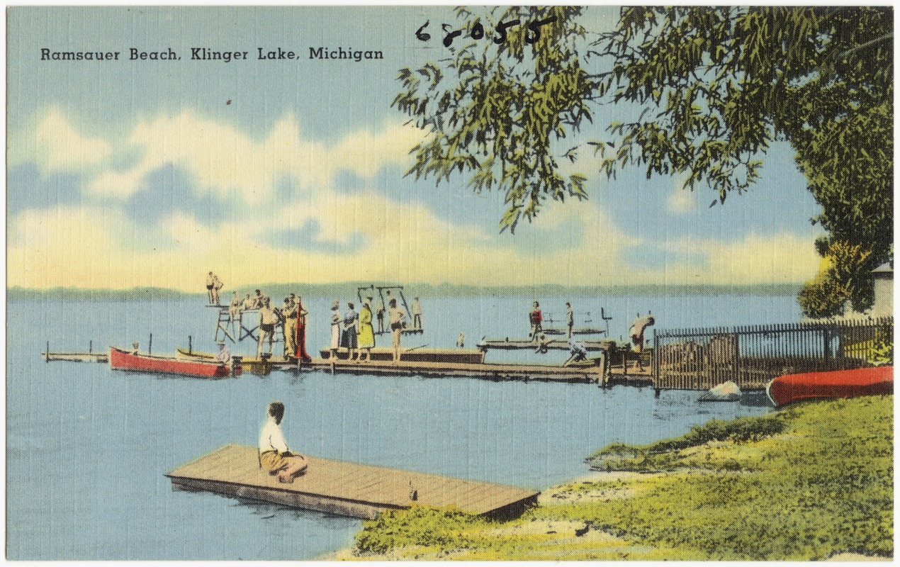Ramsauer Beach, Klinger Lake, Michigan Digital Commonwealth