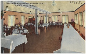 Dining room of original Irish Hills Hotel, U. S. 112, Irish Hills District, Michigan