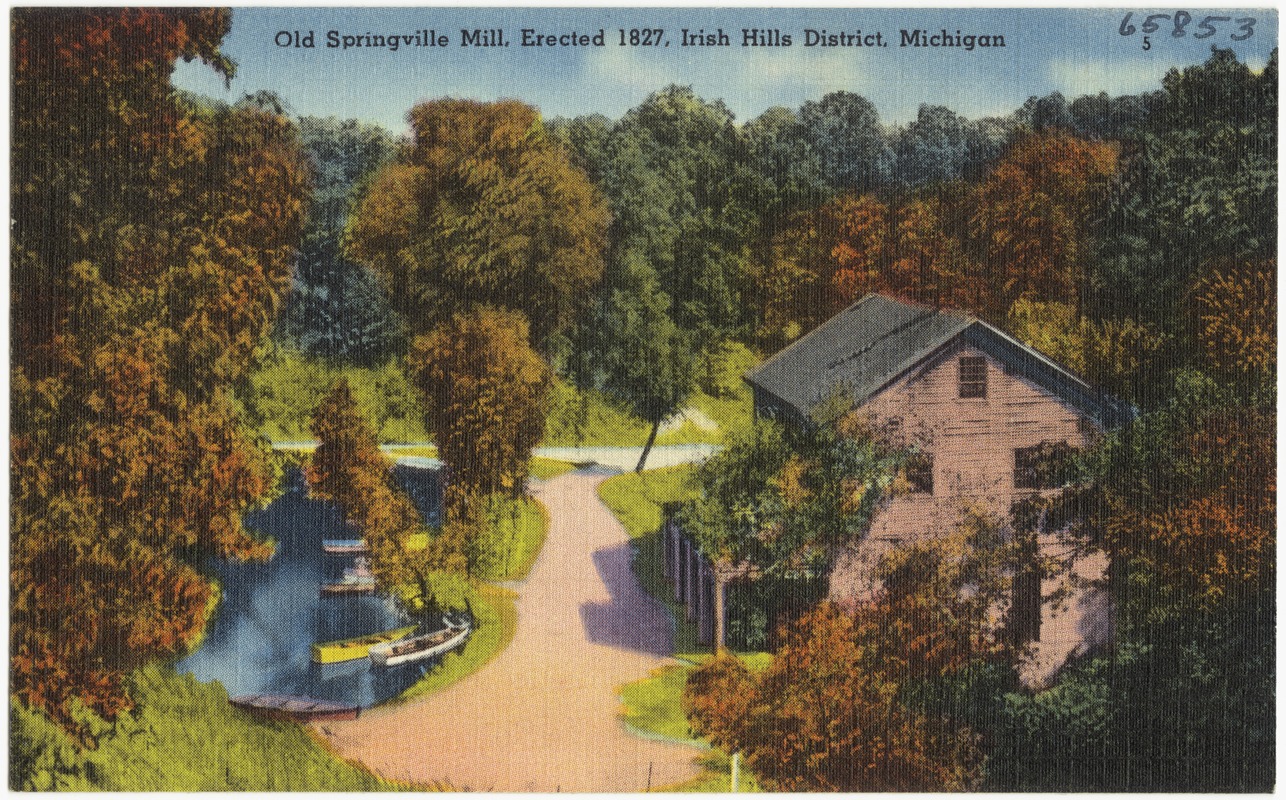 Old Springville Mill, erected 1827, Irish Hills District, Michigan