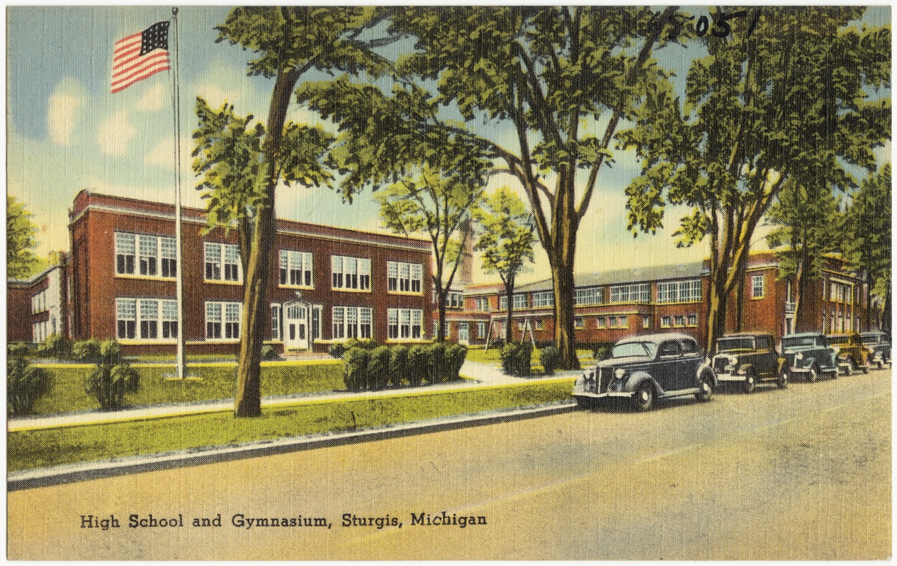 High school and gymnasium, Sturgis, Michigan