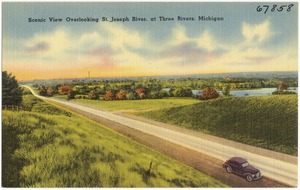 Scenic view overlooking St. Joseph River, at Three Rivers, Michigan