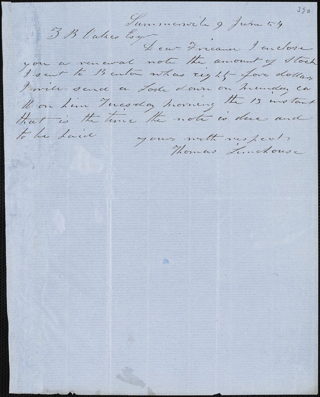 Thomas Limehouse, Summerville, S.C., Autograph Letter Signed To Ziba B ...