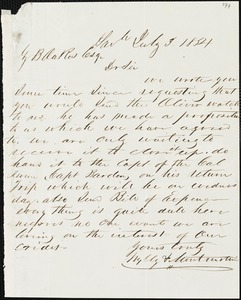 Wylly & Montmollin, Savannah, Ga., manuscript letter signed to Ziba B. Oakes, 3 July 1854