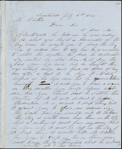 A. J. McElveen, Sumterville, S.C., autograph letter signed to Ziba B. Oakes, 6 July 1854