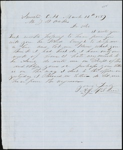 A. J. McElveen, Sumter Court House, S.C., autograph note signed to Ziba B. Oakes, 16 March 1857
