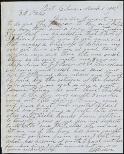 E. C. Briscoe, Port Gibson, Miss., autograph letter signed to Ziba B. Oakes, 8 March 1857