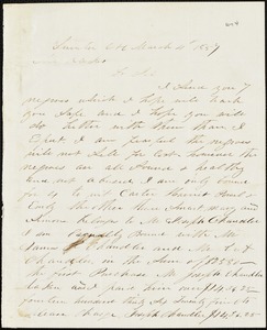 A. J. McElveen, Sumter Court House, S.C., autograph letter signed to Ziba B. Oakes, 4 March 1857