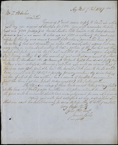 James Filor, Key West, Fla., autograph letter signed to Ziba B. Oakes, 7 February 1857
