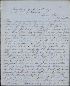 A. J. McElveen, Sumter Court House, S.C., autograph note signed to Ziba B. Oakes, 6 February 1857