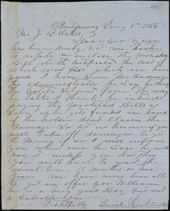 Burch, Kirkland & Co., Montgomery, Ala., manuscript letter signed to Ziba B. Oakes, 5 January 1857