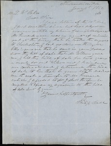 Philip Dell, Newnansville, Fla., autograph letter signed to Ziba B. Oakes, 11 January 1856