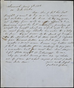 Pickard & Cox, Savannah, Ga., manuscript letter signed to Ziba B. Oakes, 7 January 1857