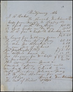 Burch, Kirkland & Co., Montgomery, Ala., manuscript document signed to Ziba B. Oakes, [December? 1856?]