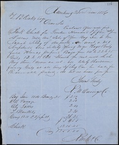 Owings, R.M. & Co., Hamburg, manuscript letter signed to Ziba B. Oakes, 24 December 1856