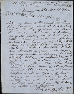 George L. Brown, Newnansvilles, Fla., autograph note signed to Ziba B. Oakes, 28 November 1856