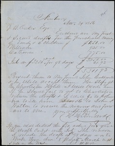 H. H. Kinard, Newbern, N.C., autograph letter signed to Ziba B. Oakes, 29 November 1856