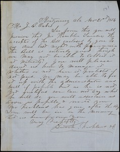 Burch, Kirkland & Co., Montgomery, Ala., manuscript letter signed to Ziba B. Oakes, 21 November 1856