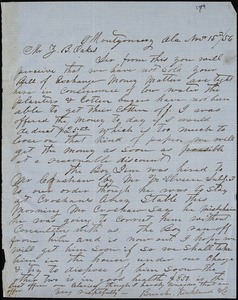 Burch, Kirkland & Co., Montgomery, Ala., manuscript letter signed to Ziba B. Oakes, 15 November 1856