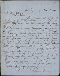 Burch, Kirkland & Co., Montgomery, Ala., manuscript letter signed to Ziba B. Oakes, 7 November 1856
