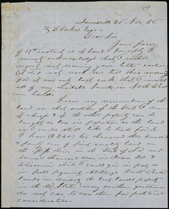 M.C. Nisbet, Louisville, Ky., autograph letter signed to Ziba B. Oakes, 26 November 1856