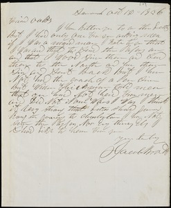 Jacob Brock, Savannah, Ga., autograph note signed to Ziba B. Oakes, 12 October 1856