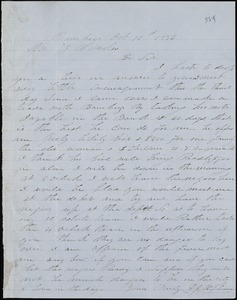 A. J. McElveen, Bamberg, S.C., autograph letter signed to Ziba B. Oakes, 10 October 1856