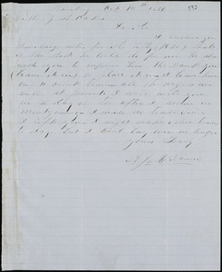 A. J. McElveen, Bamberg, S.C., autograph note signed to Ziba B. Oakes, 15 October 1856
