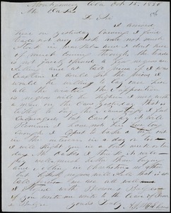 A. J. McElveen, Montgomery, Ala., autograph letter signed to Ziba B. Oakes, 15 October 1856