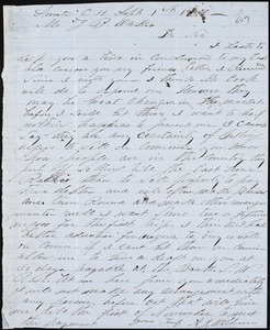 A. J. McElveen, Sumter Court House, S.C., autograph letter signed to Ziba B. Oakes, 1 September 1856