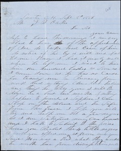A. J. McElveen, Sumter Court House, S.C., autograph letter signed to Ziba B. Oakes, 8 September 1856