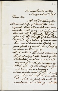 H. Buist, [Charleston, S.C.], autograph letter signed to Ziba B. Oakes, 21 August 1856