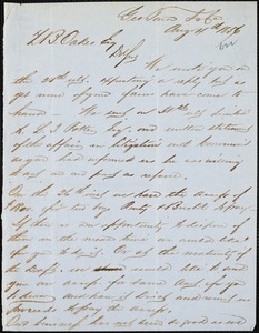Leighton & Sherman (W.F. Joy), Georgetown, manuscript letter (incomplete) signed to Ziba B. Oakes, 4 August 1856