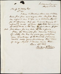 Gideon J. Pillow, Columbia, Tenn., autograph note signed to Ziba B. Oakes, 5 August 1856