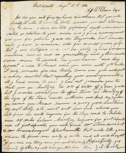 J. Cook, Fort Deposit, Ala., autograph letter signed to A. J. McElveen, 21 August 1856