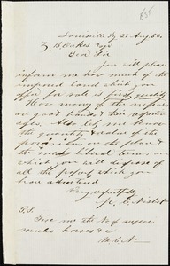 M.C. Nisbet, Louisville, Ky., autograph note signed to Ziba B. Oakes, 21 August 1856