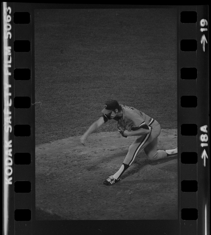 Texas Rangers pitcher Doc Medich (#42) delivers a pitch in a game against the Boston Red Sox at Fenway Park