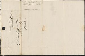 Archibald Jones to George Coffin, 23 February 1833