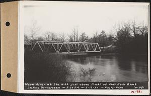 Ware River at station H-3A just above mouth of Flat Rock Brook, looking downstream, Ware, Mass., 5:30 PM, Mar. 12, 1936