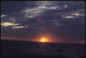 Sunset from rocky shore