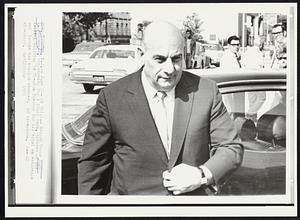 On Trial--Newark Mayor Hugh J. Addonizio, campaigning for a third term, arrives at the Federal building in Trenton Tuesday for his trial on extortion and income evasion charges.