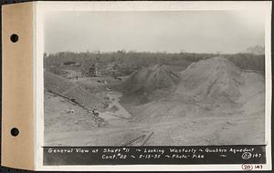 Contract No. 20, Coldbrook-Swift Tunnel, Barre, Hardwick, Greenwich, general view at Shaft 11, looking westerly, Quabbin Aqueduct, Hardwick, Mass., May 13, 1935