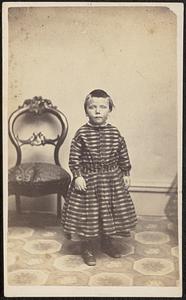 Portrait of child in striped dress
