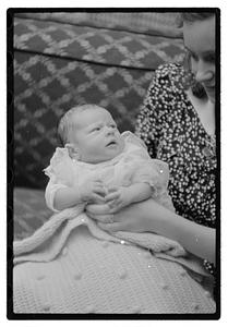 Unidentified baby, possibly in a christening gown