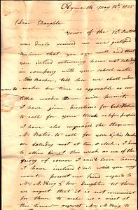 James Spooner (1777-1838) to Margaret Spooner May 15 1825