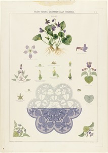Plant-forms ornamentally treated - violet