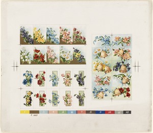 Twenty floral prints & six designs with bells